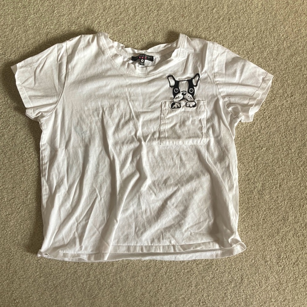 T Shirt With Dog On Pocket Size M